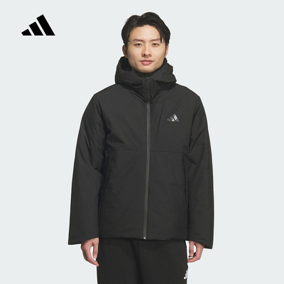 adidas阿迪达斯鸭绒连帽暖芯羽绒服2025冬男FUTURE保暖夹克KQ5505