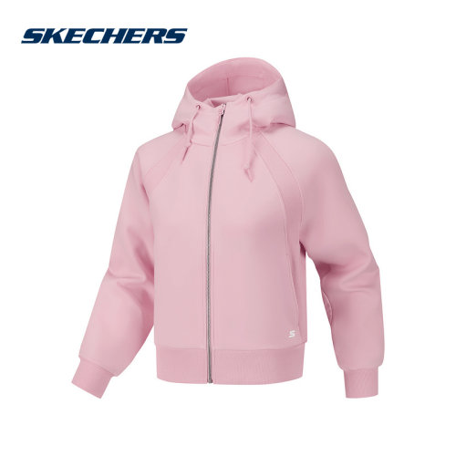 Skechers斯凯奇秋冬女子简约舒适宽松针织连帽外套 P126W035/04QT