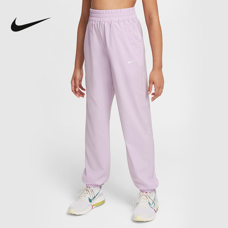 NIKE耐克25夏季男女童运动休闲宽松舒适束口梭织长裤 FD2857-537