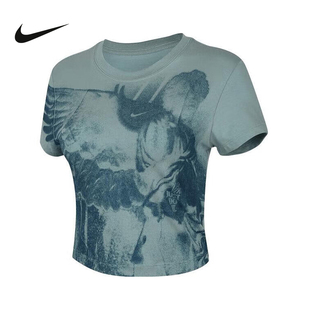 HV5001 运动T恤 017 休闲印花紧身透气露脐短袖 Nike耐克女子夏新款