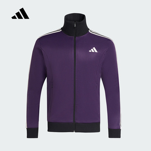 adidas阿迪达斯立领外套2025夏男装跑步3 STRIPES针织夹克 KT0839