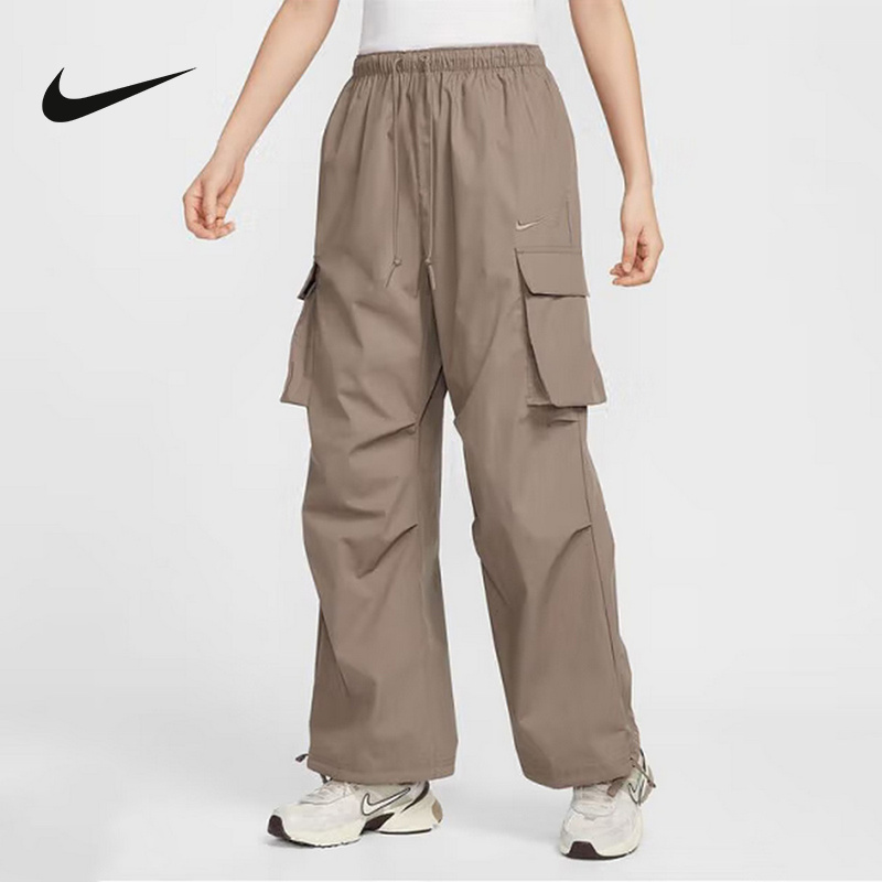 NIKE耐克女裤2025夏季工装裤梭织透气宽松休闲直筒长裤IF0392-214
