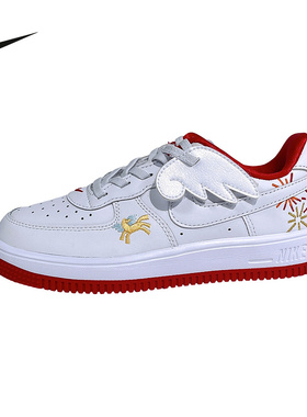 Nike耐克儿童鞋26马年红色AF1新年款空军一号小童板鞋IQ1136-111