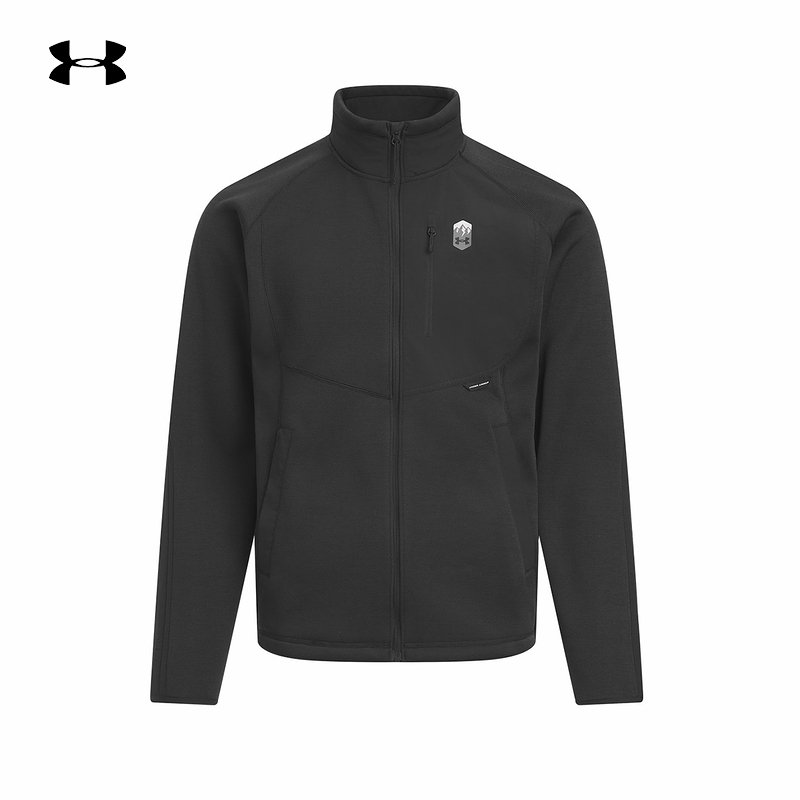 安德玛UA冬季新款男子仿羊羔绒夹克抓绒户外运动外套6010034-001