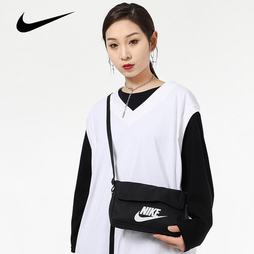 Nike耐克女包新款黑色小包休闲包单肩包时尚运动斜挎包CW9300-010