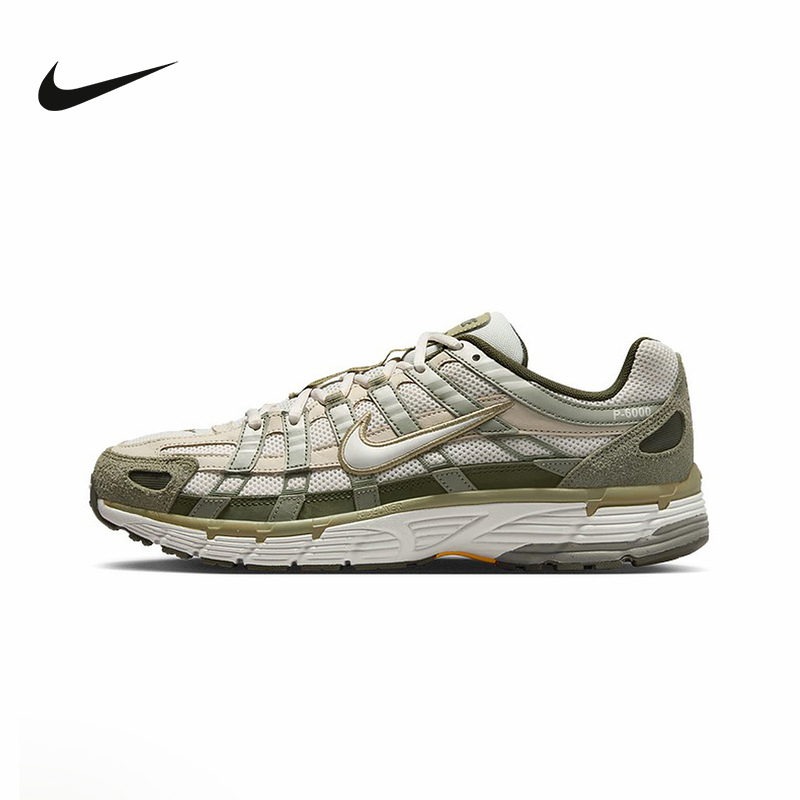 NIKE耐克男鞋P-6000棕绿色复古老爹鞋网面运动鞋跑步鞋IH
