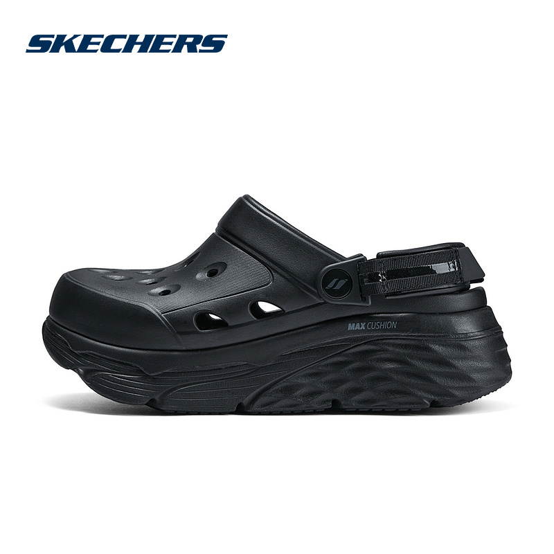 SKECHERS斯凯奇夏季女子厚底耐磨透气舒适洞洞鞋休闲鞋111268-BBK