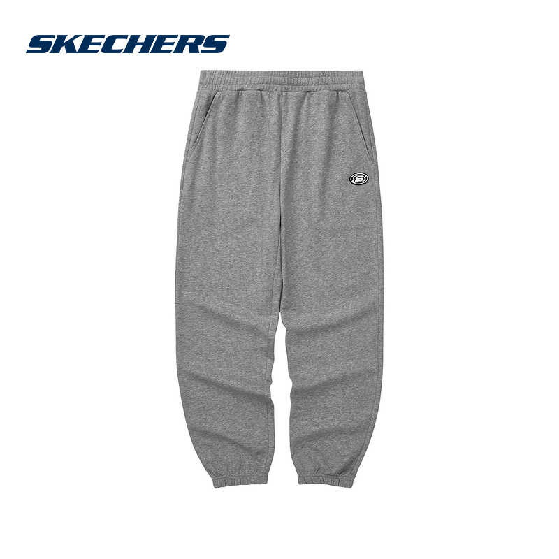 Skechers斯凯奇夏季男士针织宽松束脚裤百搭运动裤 L224M067/004F