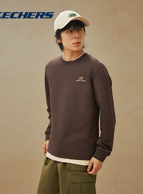 斯凯奇长袖T恤衫26新款男女圆领休闲宽松打底上衣 L126U003/05U5