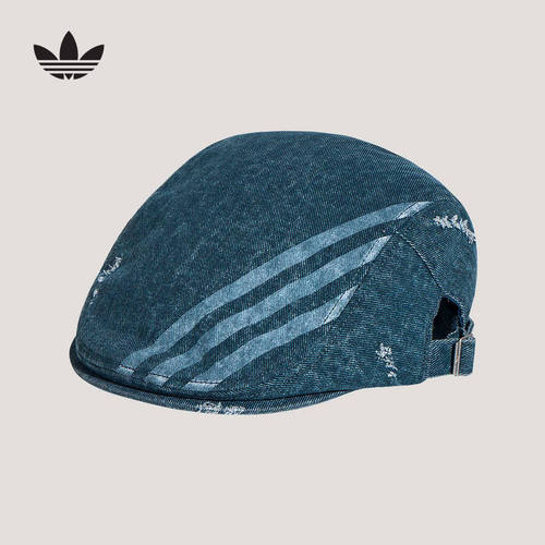adidas阿迪达斯三叶草鸭舌帽2026春中性补丁设计牛仔贝雷帽KX6978
