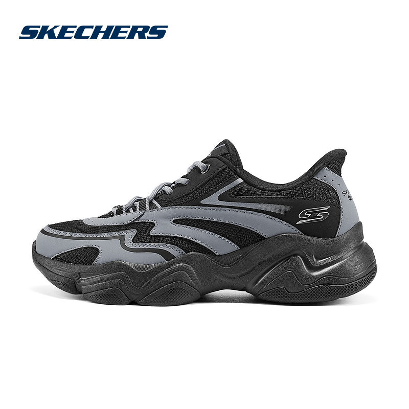 Skechers斯凯奇女鞋25秋休闲健步鞋低帮透气运动鞋 117687/BKGY