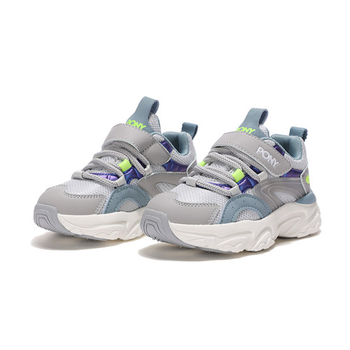 PONY波尼男童中大童老爹鞋魔术贴舒适缓震休闲运动鞋234K1MD59GR