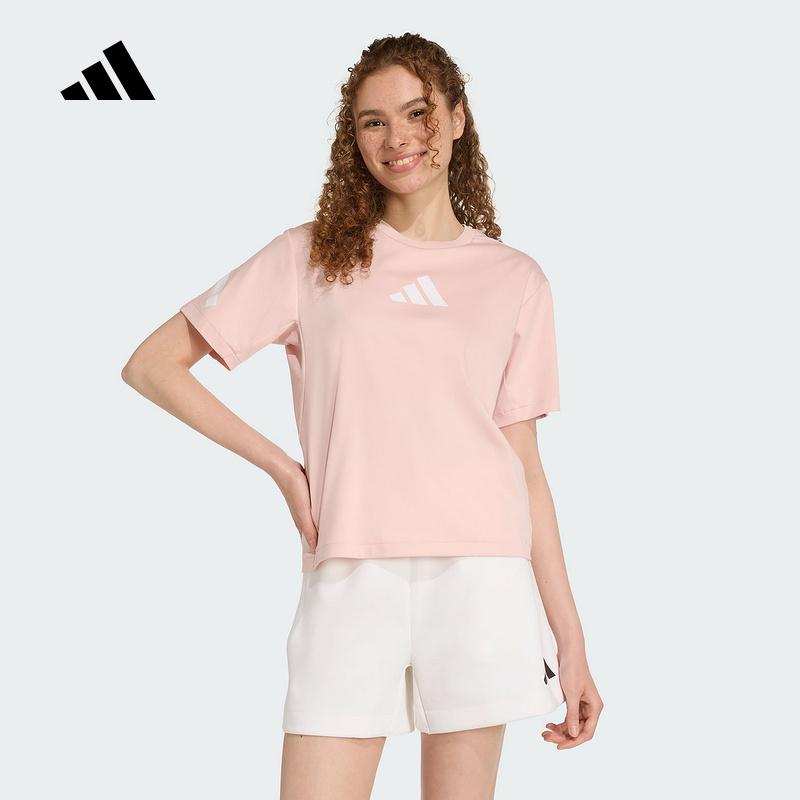 adidas阿迪达斯「真治愈」系列凉感棉质半袖25秋女短袖T恤 KC7908