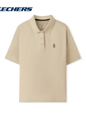 Skechers斯凯奇女短袖半截袖POLO衫翻领运动休闲百搭T恤L225W218