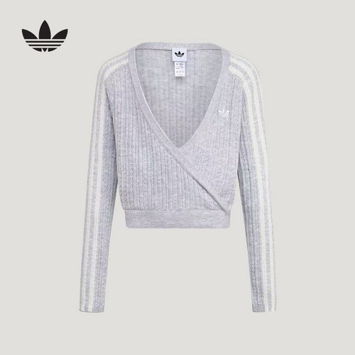 adidas阿迪达斯三叶草2026秋女大童芭蕾风休闲运动针织开衫LF2886
