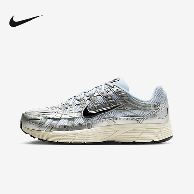 nike耐克男鞋2025夏P-6000银色网面缓震耐磨休闲跑步鞋CD6404-105