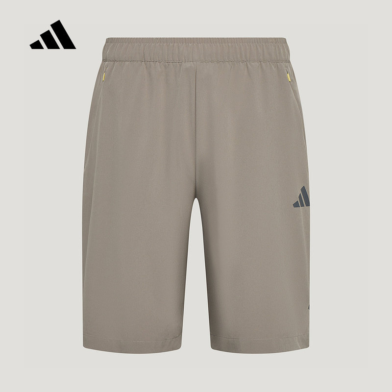 adidas阿迪达斯通勤休闲运动中裤五分裤男拉链口袋梭织短裤LD7451