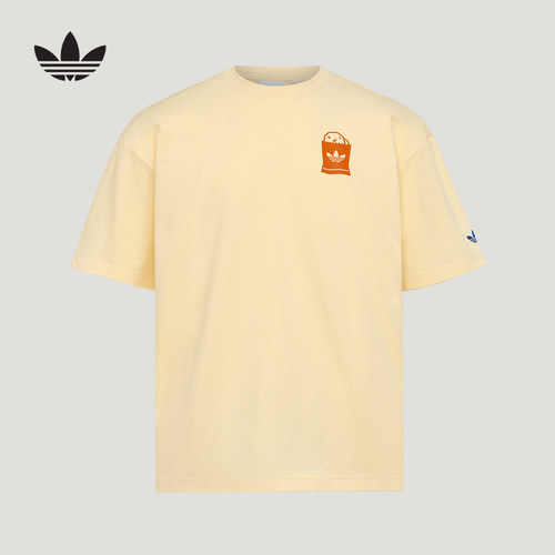 adidas阿迪达斯三叶草男女半袖卡通印花趣味中性短袖T恤LC6507