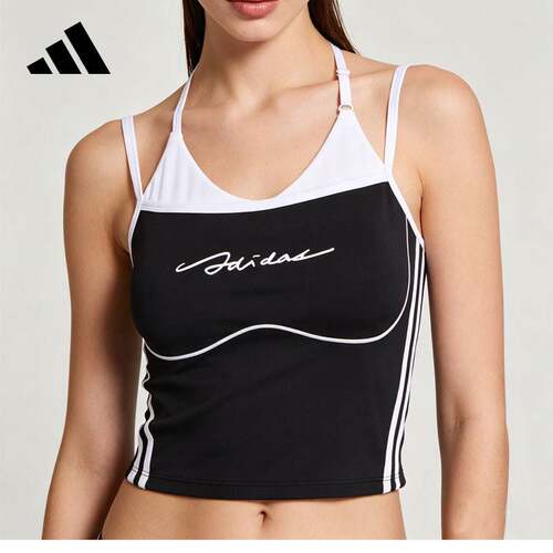 adidas阿迪达斯凉感美背一体杯带胸垫训练健身服女双层背心LF0062