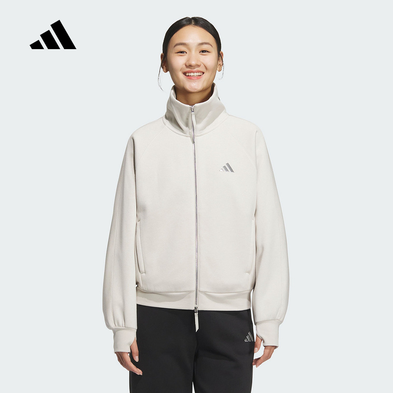 adidas阿迪达斯冬季新款加厚抓绒运动休闲外套女针织夹克 KC0047