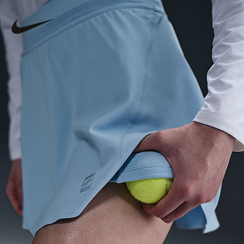 NIKE耐克女子透气速干网球半身裙夏新款防走光梭织短裙FZ6730-422