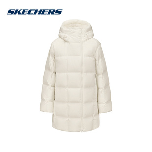 Skechers斯凯奇女子中长款 0074 保暖防风羽绒服运动外套P425W094