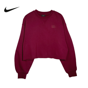 NIKE耐克女卫衣2026春运动休闲高腰短款针织圆领套头衫IF1007-677