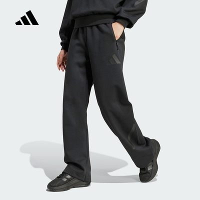 adidas阿迪达斯运动裤女2025秋季新款宽松透气针织休闲长裤JE7850