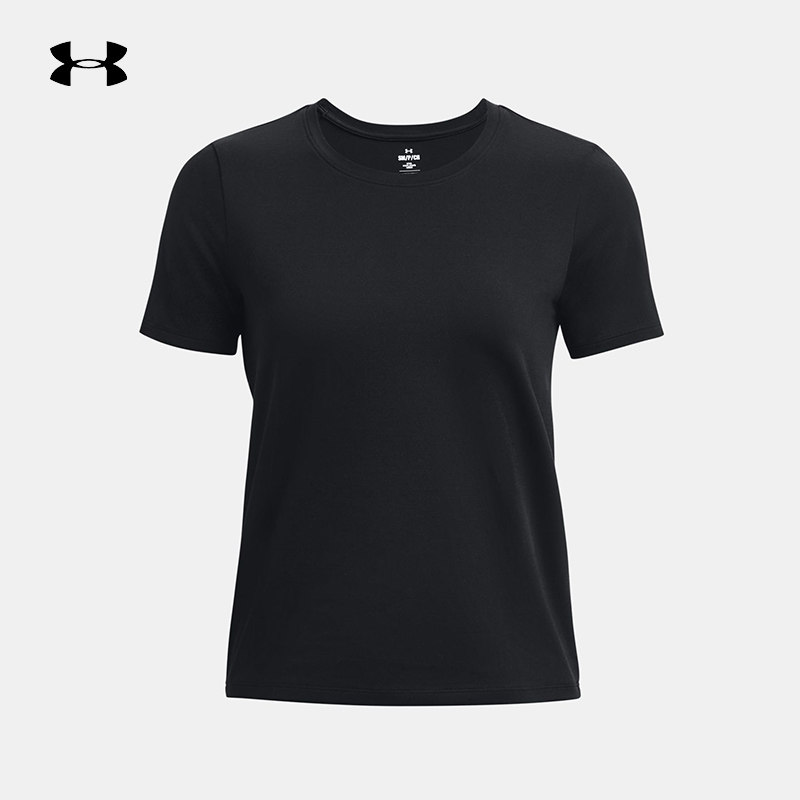 安德玛Meridian女子新款训练运动透气黑色短袖T恤上衣137