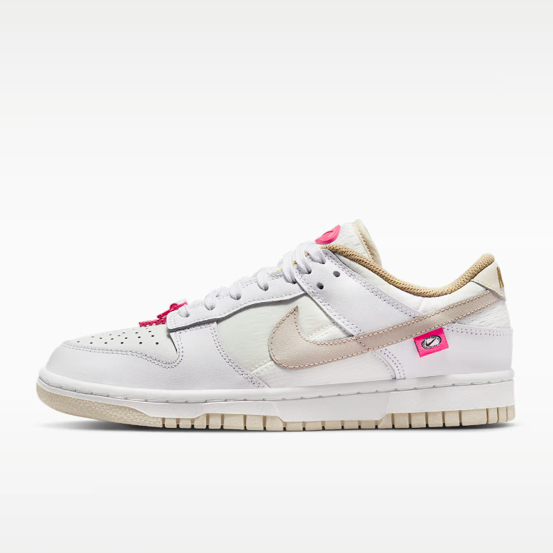 Nike耐克女鞋Dunk Low街舞运动鞋白粉色低帮休闲鞋板鞋D