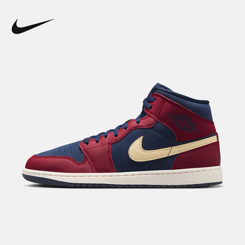 耐克男鞋Nike Air Jordan 1 AJ1红蓝中帮运动鞋篮球鞋IO7449-600