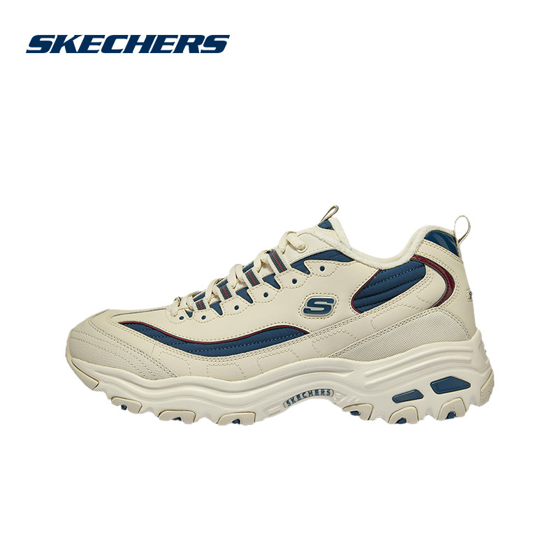 Skechers/斯凯奇2023男低帮加绒保暖增高熊猫鞋老爹鞋894266/NTBK