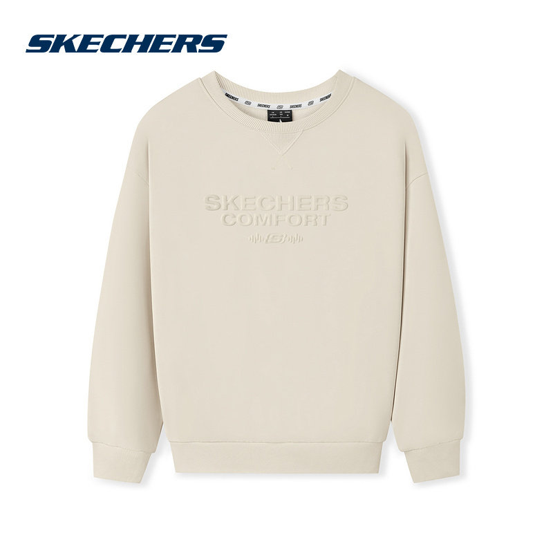 SKECHERS斯凯奇2025秋男女休闲圆领卫衣针织套头衫 L325U017/001J