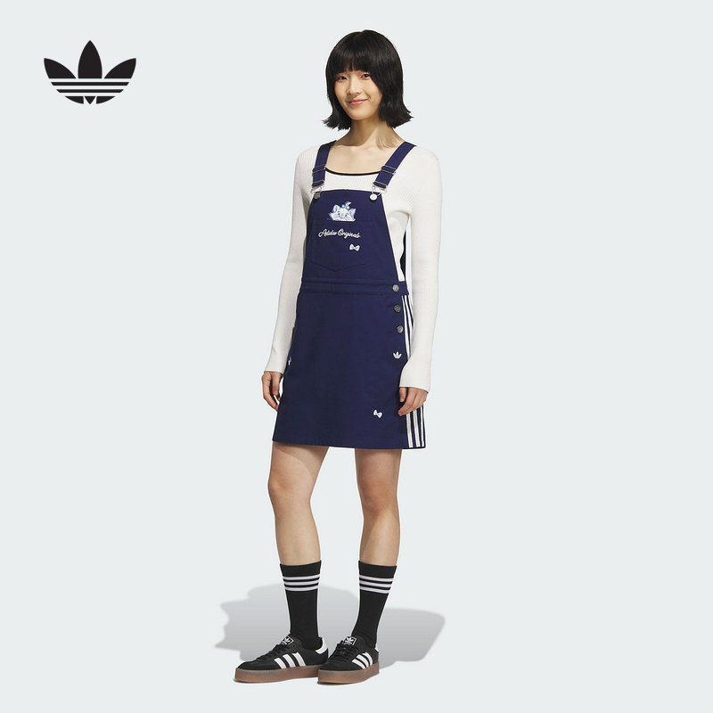 adidas阿迪达斯25夏女迪士尼玛丽猫联名款背带裙休闲连衣裙K