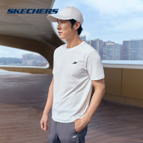 Skechers斯凯奇2026夏男士休闲时尚运动短袖圆领T恤衫 P226M020