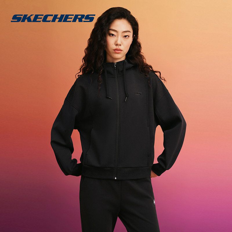 斯凯奇连帽卫衣春季女长袖拉链隔风运动外套宽松轻质夹克P424W138,运动服/休闲服装,运动茄克/外套,淘宝优惠券,粉丝福利购,淘宝优惠卷