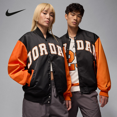 JORDAN耐克男子秋季新款拼接字母撞色时尚运动外套夹克HV0100-011