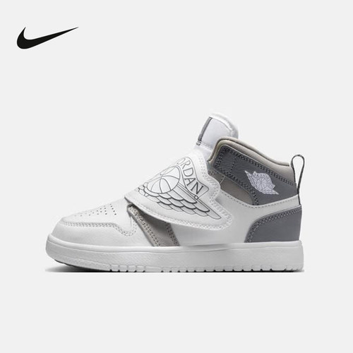 JORDAN耐克男女童鞋AJ1高帮魔术贴飞翼运动板鞋篮球鞋BQ7197-011