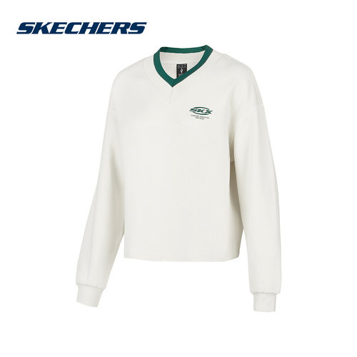 Skechers斯凯奇女卫衣时尚潮流百搭运动休闲套头衫 P424W102-01NJ