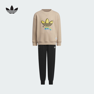 套装 长裤 KF7345 SET运动休闲长袖 adidas阿迪达斯三叶草小童CREW