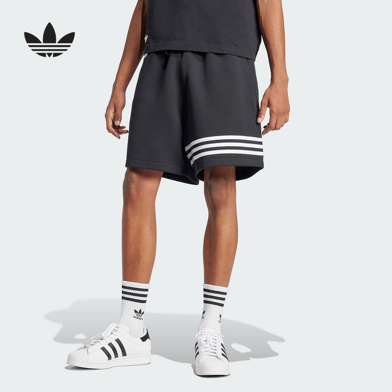 adidas阿迪达斯三叶草篮球运动风五分裤2025夏男针织短裤 