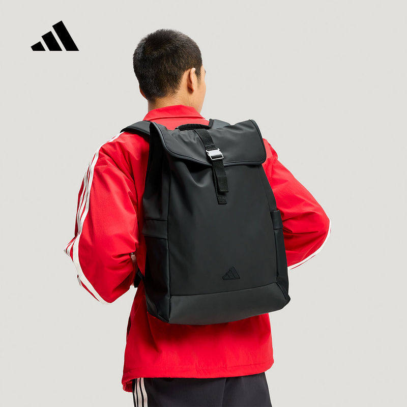 adidas阿迪达斯通勤翻盖运动双肩背包2026春中性休闲背包 