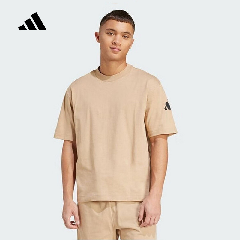 adidas阿迪达斯2025夏新款男子M SJ T运动休闲短袖T恤宽松JX5666