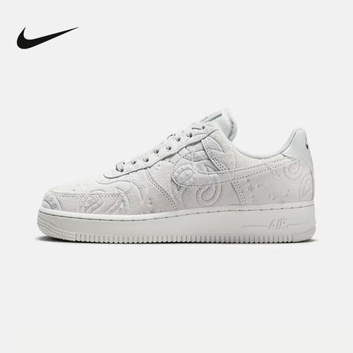 Nike耐克女鞋腰果花空军一号运动鞋 雾灰AF1 休闲板鞋IO1259-002