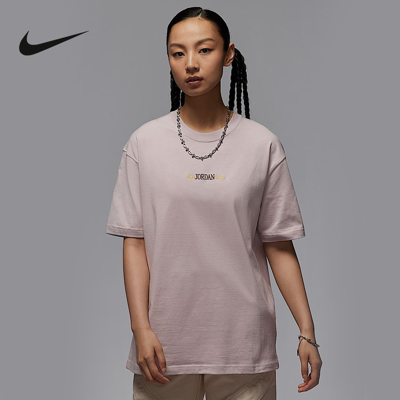 Nike耐克短袖女夏新款JORDAN图案印花宽松棉质运动T恤IF0380-019