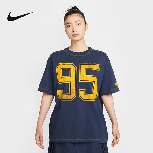 Nike耐克女短袖夏季新款宽松透气运动休闲半袖印花T恤HV4973-410