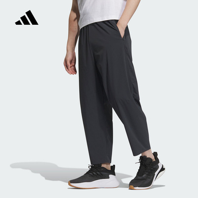 adidas阿迪达斯2025夏男梭织长裤武宗系列凉感运动休闲裤黑JM0970
