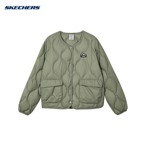 SKECHERS斯凯奇冬季短款羽绒服女时尚保暖运动外套L423W087/01DR