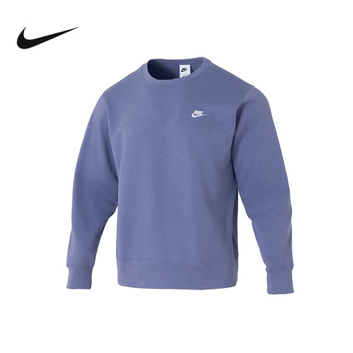 Nike耐克男子针织毛圈经典刺绣小标套头衫圆领休闲卫衣FN3889-499