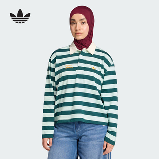 POLO衫 棉质运动休闲女长袖 KF2326 新款 adidas阿迪达斯三叶草秋季
